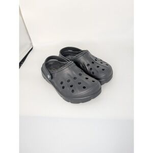 Crocs Classic Lined Clog‎ Black Faux Fur Fuzzy Comfort Slip On Shoes M7 W9